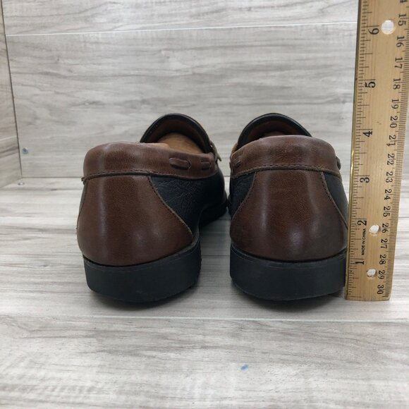 Allen Edmonds Loafers Mens 12D Nashua Black Brown Tassel Leather Slip On Shoes